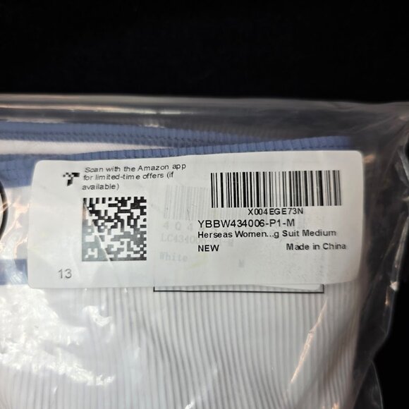 New Herseas High Waisted High Cut Ribbed Bikini Two Piece Swimsuit M - Picture 11 of 11